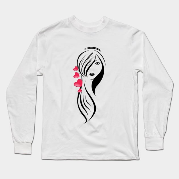 beauty girl Long Sleeve T-Shirt by frankzaboer